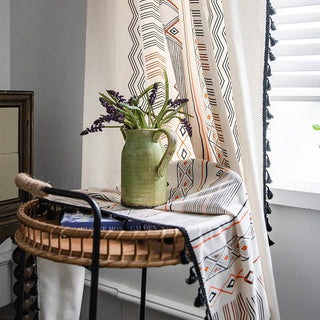 Boho Cream Cotton Linen Sun Shade