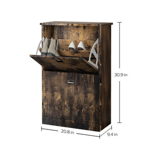 Slim Hidden Shoe Cabinet with Drawers