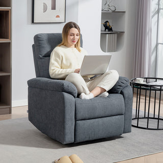 Recliner Chair, Wide Swivel Rocker Chair, Overstuffed Single Sofa with Pocket Spring, Footrest, Quick Assembly, Gray