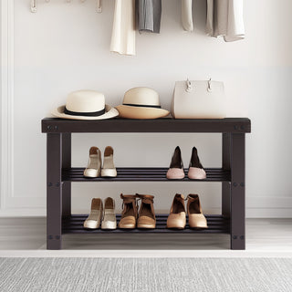 3-Tier Bamboo Shoe Bench Organizer