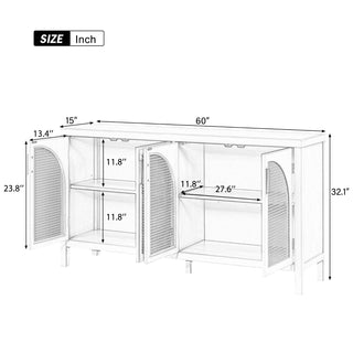 Large Rattan Style Sideboard in Black