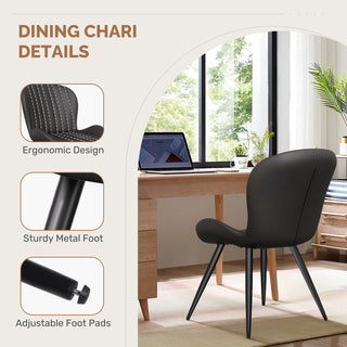 Dining Chairs Set Of 2,Modern Fabric Dining Chairs Featuring Ergonomic Backrests, Thickly Padded Cushions, And Sturdy Metal Legs