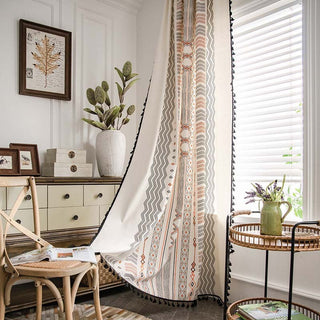 Boho Cream Cotton Linen Sun Shade