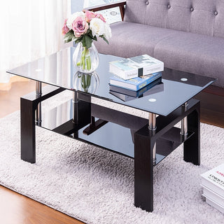 Estelle Black Highlight Glass Coffee Table