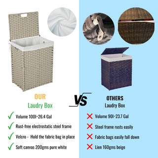 Laundry Hamper Rattan Coating Frame