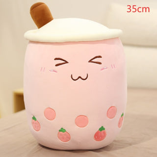 Plush Strawberry Milk Tea Cushion