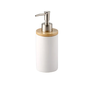 Ceramic Toothbrushing Cup Set with Wooden Bottom