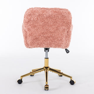 Lola Pink Faux Fur Office Chair
