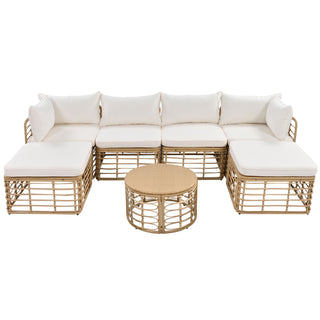 Outdoor Rattan Sectional Sofa Set (7 Pieces)