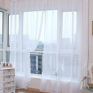 Transparent Solid Color Glass Mesh Curtains