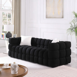 84.3 Length ,35.83 Deepth ,human Body Structure For USA People, Marshmallow Sofa,boucle Sofa ,White Color,3 Seater