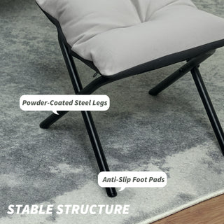 Lazy Chair And Ottoman Set, Fabric Upholstered Accent Chair With Side Pockets, For Living Room, Bedroom, Light Gray