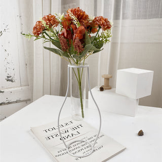 White Retro Iron Table Flower Vase
