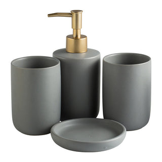Solid Color Ceramic Bathroom Four-piece Set