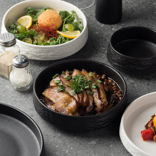 Ceramic Round Meal Tray Deep Plates