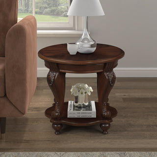 22'' Retro Round Wood End Table