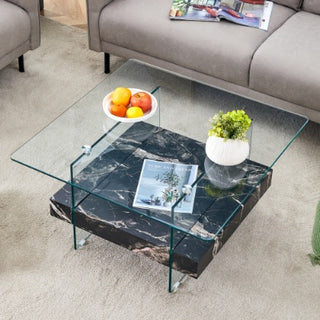 Modern Two Tier Square Coffee Table
