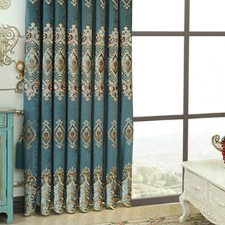 Luxury Velvet Embroidered Blackout Curtains