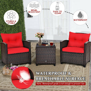 Christel Three Piece Patio Set in Red