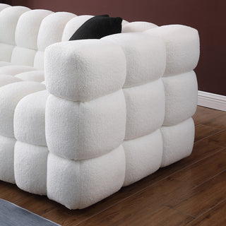 62.2length ,35.83inch  Deepth ,human Body Structure For USA People, Marshmallow Sofa,boucle Sofa ,White Color, 2 Seater