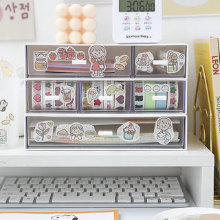 Office desktop transparent storage box