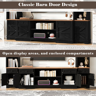 U-Can 98.8 W Wall Unit Entertainment Center With Bookshelves For TVs Up To 80, Modern TV Stand Media Console With Cabinets And Adjustable Shelves For Living Room