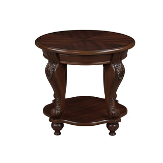 22'' Retro Round Wood End Table