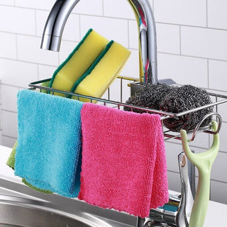 Adjustable Sink Drain Rack Sponge Storage