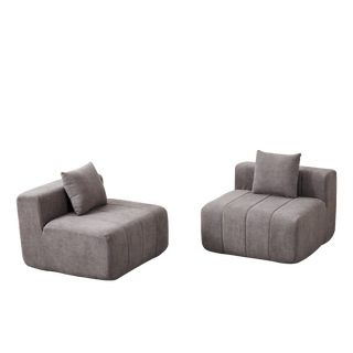 Chenille Sectional Sofa With 2 Pillows,Symmetrical Modular Sofa Sectional For Bedroom, Living Room, Office For Leisure Or Nap, Reading Room, And Lobby