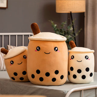 Plush Strawberry Milk Tea Cushion