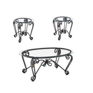 Tempered Glass Coffee Table Set (Set of 3)
