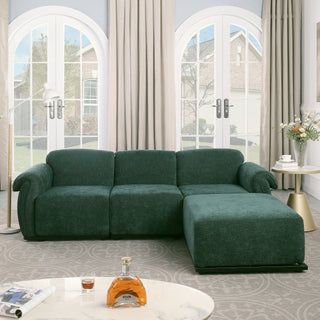 93 Length ,Fashionable Modular Sofa, Iron Frame Chenille Sofa, GREEN, Suitable For Living Room