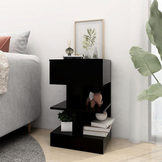 vidaXL 2-Piece Black Bedside Cabinets