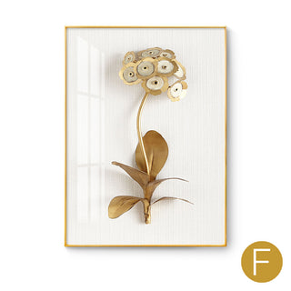 Golden flower modern decorative painting