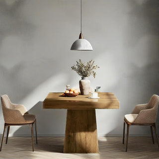Square Dining Table For 4, 31.5-Inch Small Kitchen Table With Sturdy Pedestal Base, Farmhouse Dinner Table