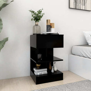 vidaXL 2-Piece Black Bedside Cabinets