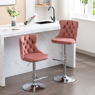 Sasha Velvet Swivel Barstools (Set Of 2)