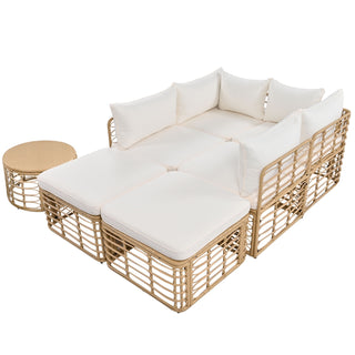 Outdoor Rattan Sectional Sofa Set (7 Pieces)