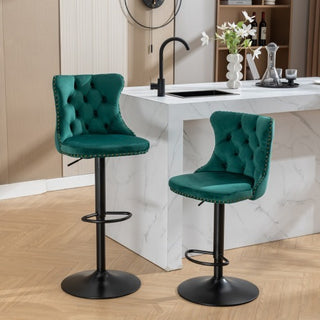 Sasha Velvet Swivel Barstools (Set Of 2)