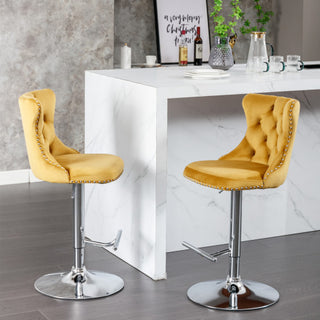 Sasha Velvet Swivel Barstools (Set Of 2)