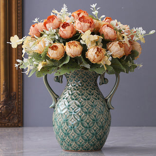 Ceramic Inlay Copper Vase