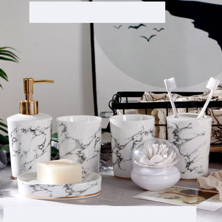 Marble Bathroom Washing Cup Set