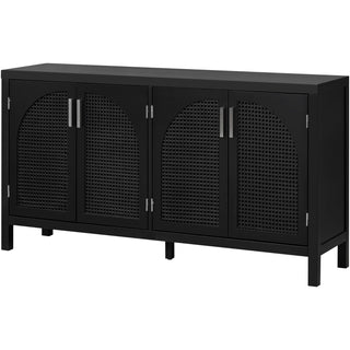 Large Rattan Style Sideboard in Black