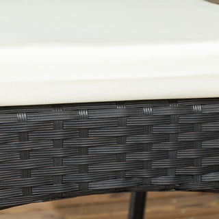 Stackable 4 PE Rattan Outdoor Dining Chairs with Cushions, Patio Wicker Dining Chairs with Armrests & Backrest, Cream White