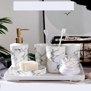 Marble Bathroom Washing Cup Set
