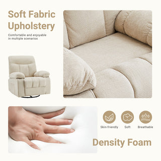 Rocking Chair And Lounge Chair, Rotating Lounge Chair With Vibration Massage And Lumbar Heating