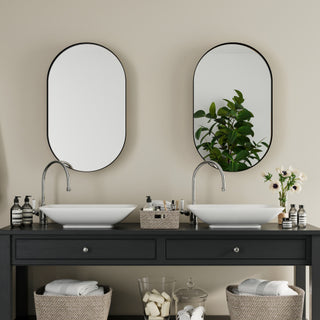 Oval Recessed Mirror Cabinet 20x34
