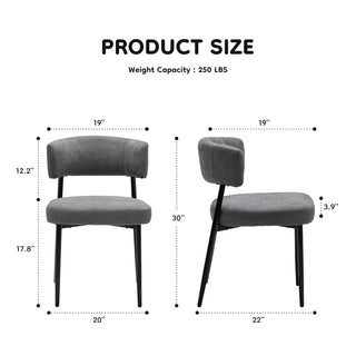 Modern Dining Chairs Set Of 4, Upholstered Dining Chairs With Curved Backrest,Sturdy Metal Frame
