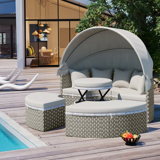 Round Rattan Outdoor Sectional Sofa