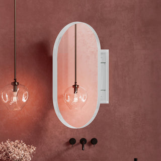 Oval Bathroom Mirror Cabinet, 20x34